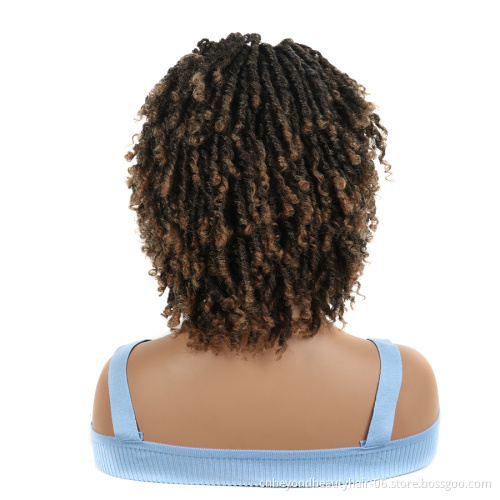 Synthetic Fiber wigs Dreadlock Twist Short Curly Wig Heat Resistant Braids wig for Black Women